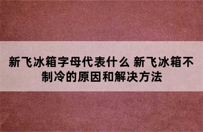 新飞冰箱字母代表什么 新飞冰箱不制冷的原因和解决方法